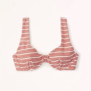 Abercrombie wide strap underwire bikini top- red stripe